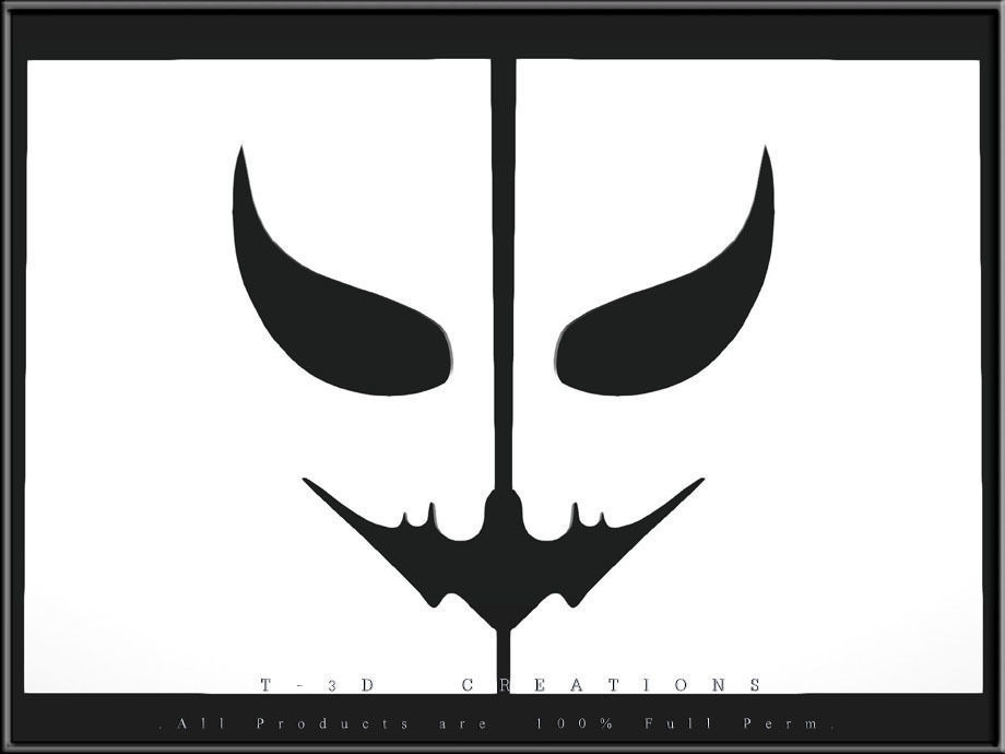 Flat Mask - Half - Right and Left  Low-poly 3D model_1