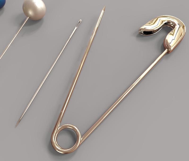Needle and Pins 3D model_1