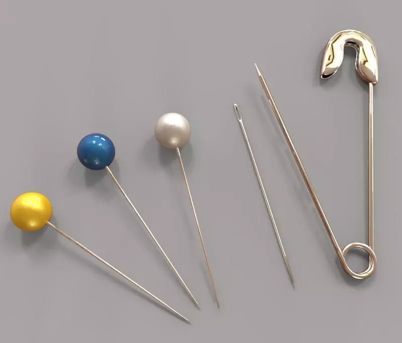 Needle and Pins 3D model_0