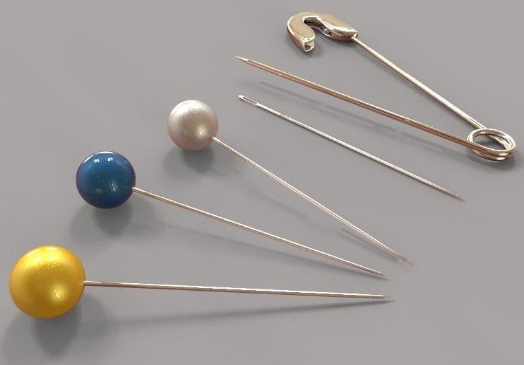 Needle and Pins 3D model_4