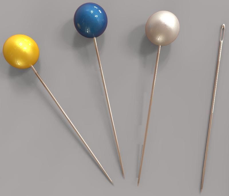 Needle and Pins 3D model_2