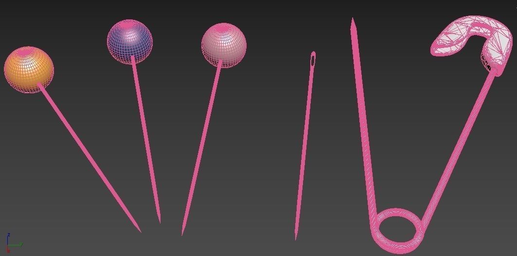 Needle and Pins 3D model_5