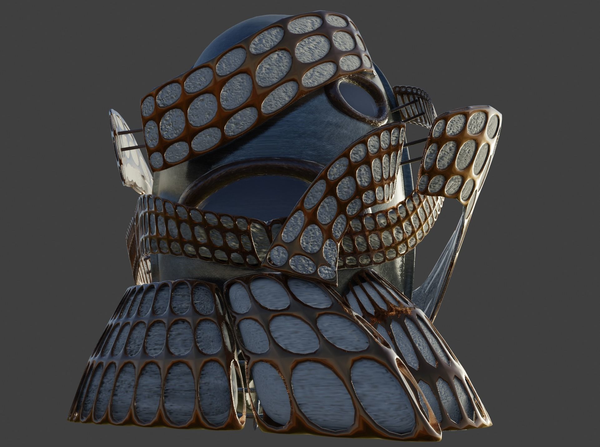 Solarpunk PBR  sci-fi building 3D model_6