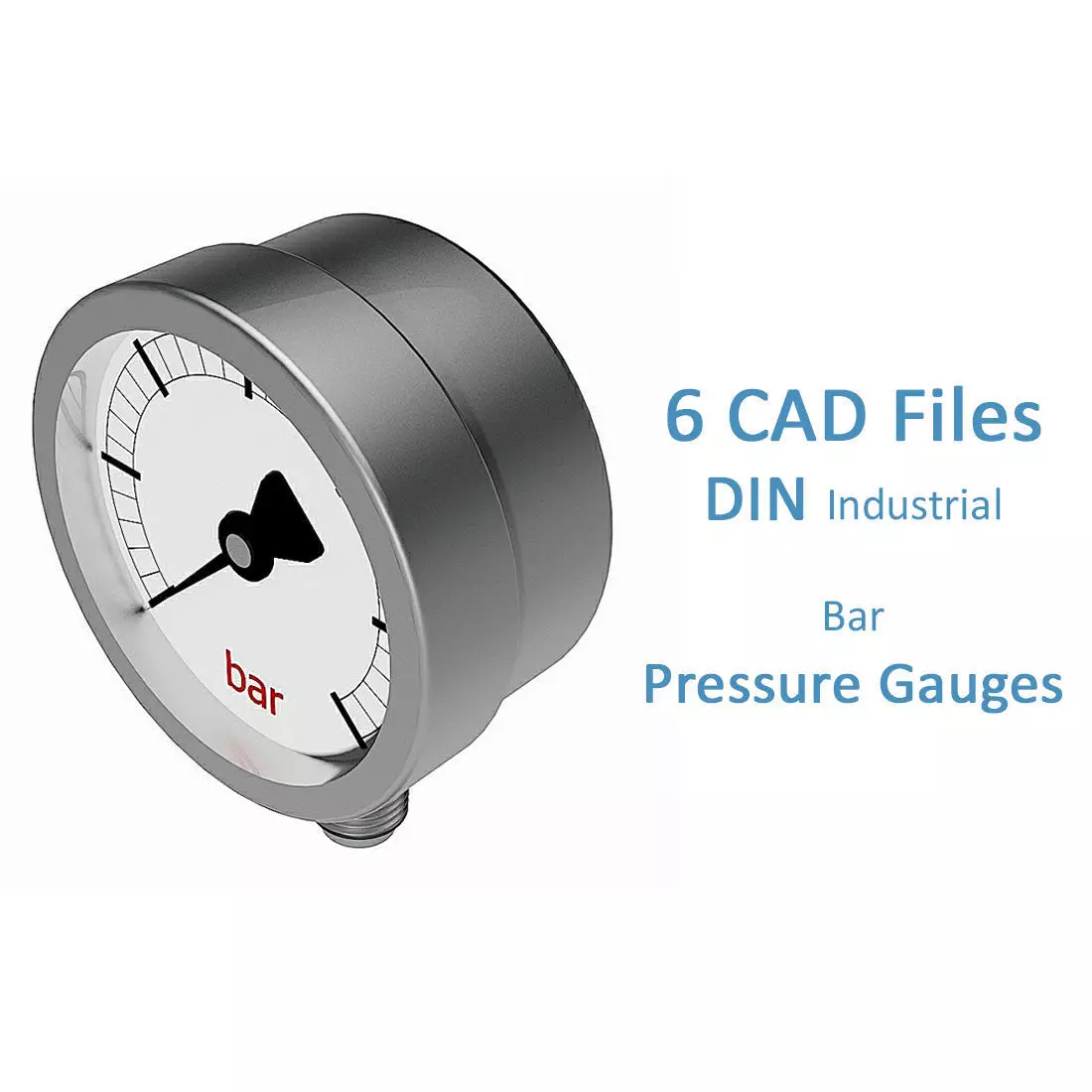 Pressure Gauges - Bar - 3 Diameters 3D model