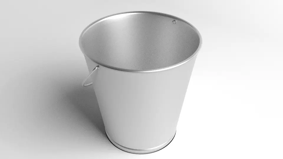 Steel Bucket 3D model_0
