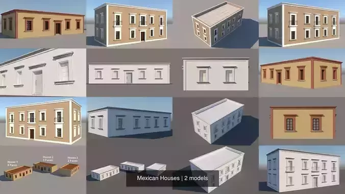 Mexican Houses 3D Model Collection