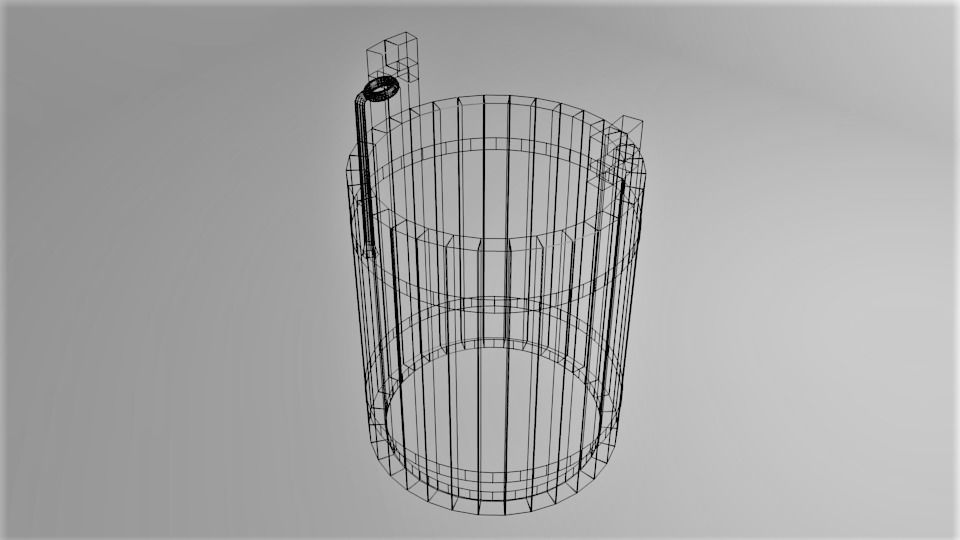 Wooden Bucket 3D model_5