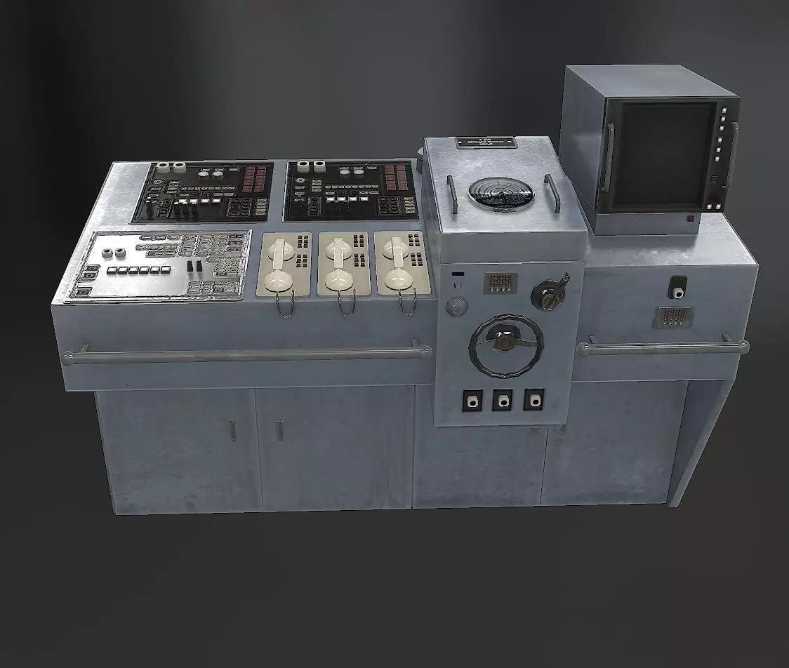 controlpanel03 control panel for radio station Low-poly 3D model_0
