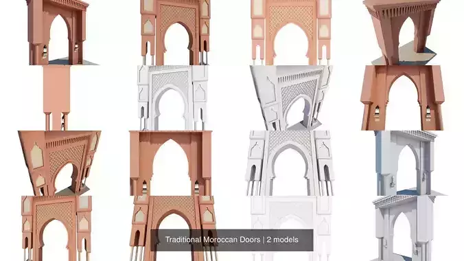 Traditional Moroccan Doors 3D Model Collection