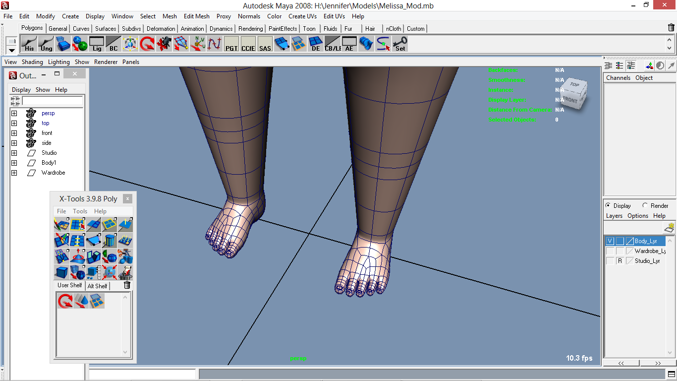 Melissa cartoon Girl Kid Character 3D model_18