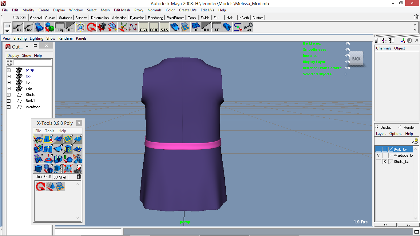 Melissa cartoon Girl Kid Character 3D model_23