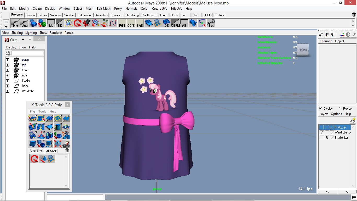 Melissa cartoon Girl Kid Character 3D model_21