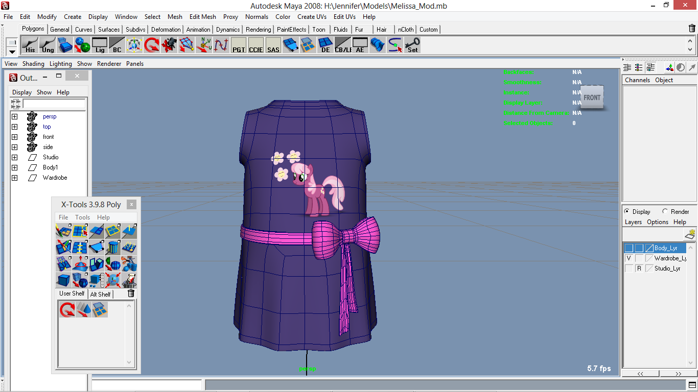 Melissa cartoon Girl Kid Character 3D model_22