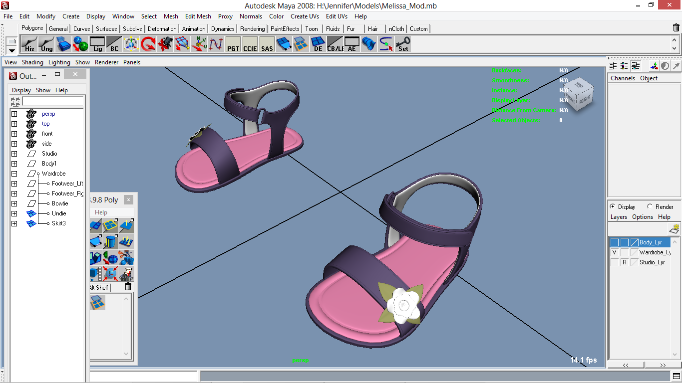 Melissa cartoon Girl Kid Character 3D model_27