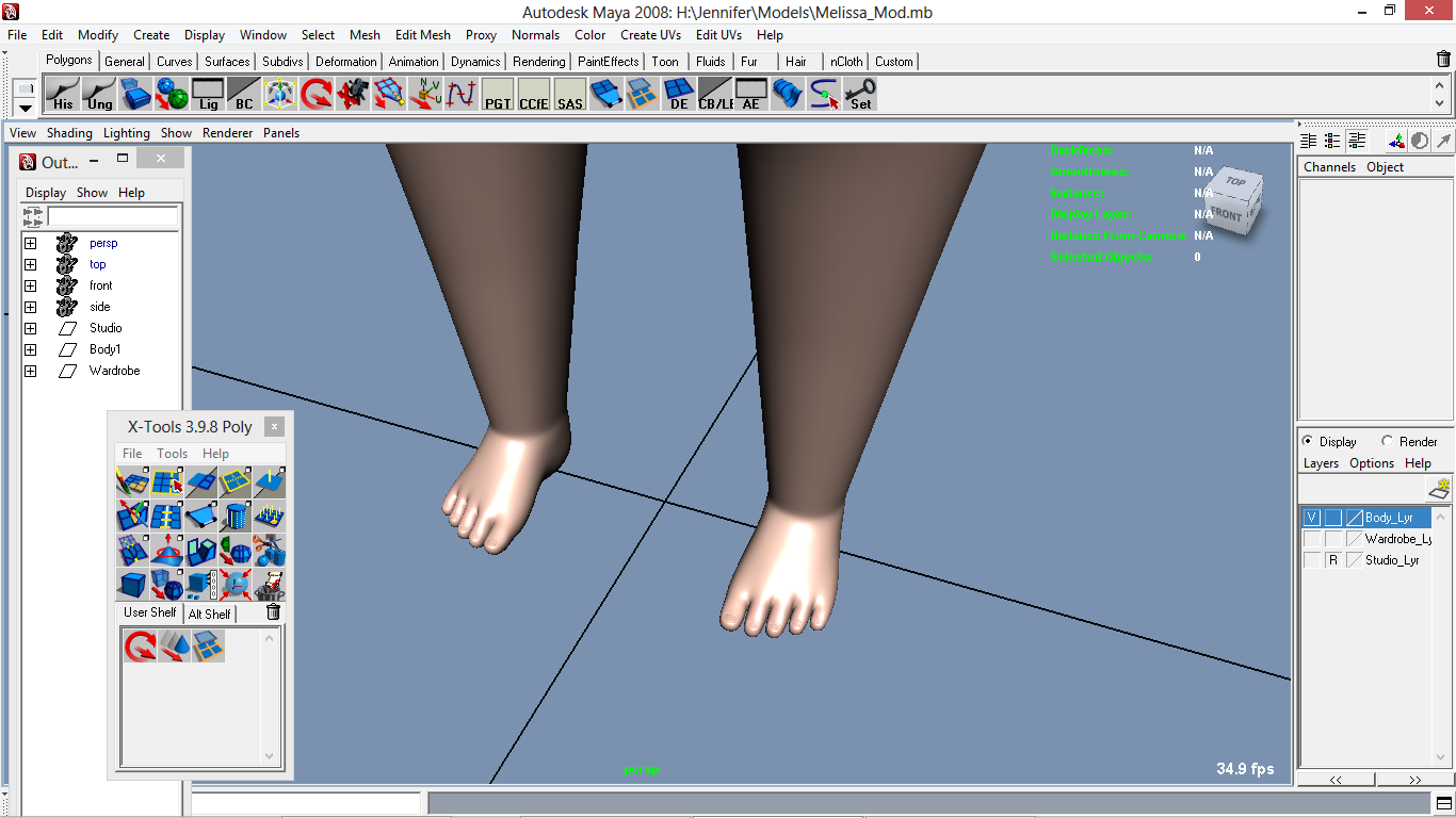 Melissa cartoon Girl Kid Character 3D model_17