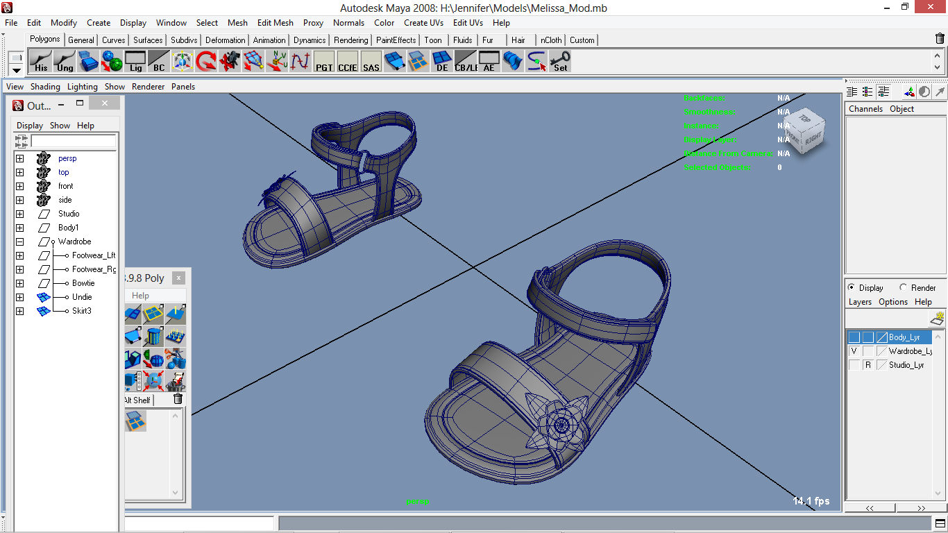 Melissa cartoon Girl Kid Character 3D model_28