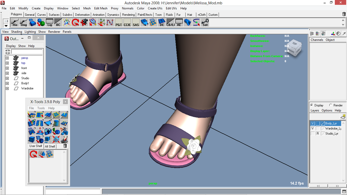 Melissa cartoon Girl Kid Character 3D model_20