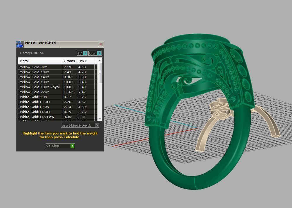 R00022 oval diamond halo engagement ring 3D print model_8