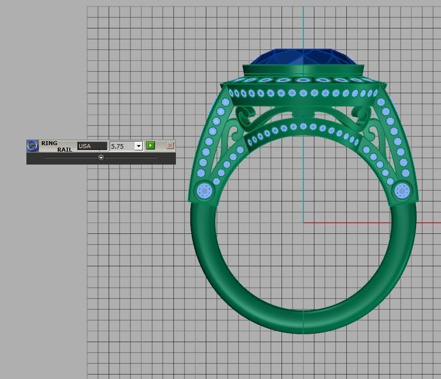 R00022 oval diamond halo engagement ring 3D print model_6
