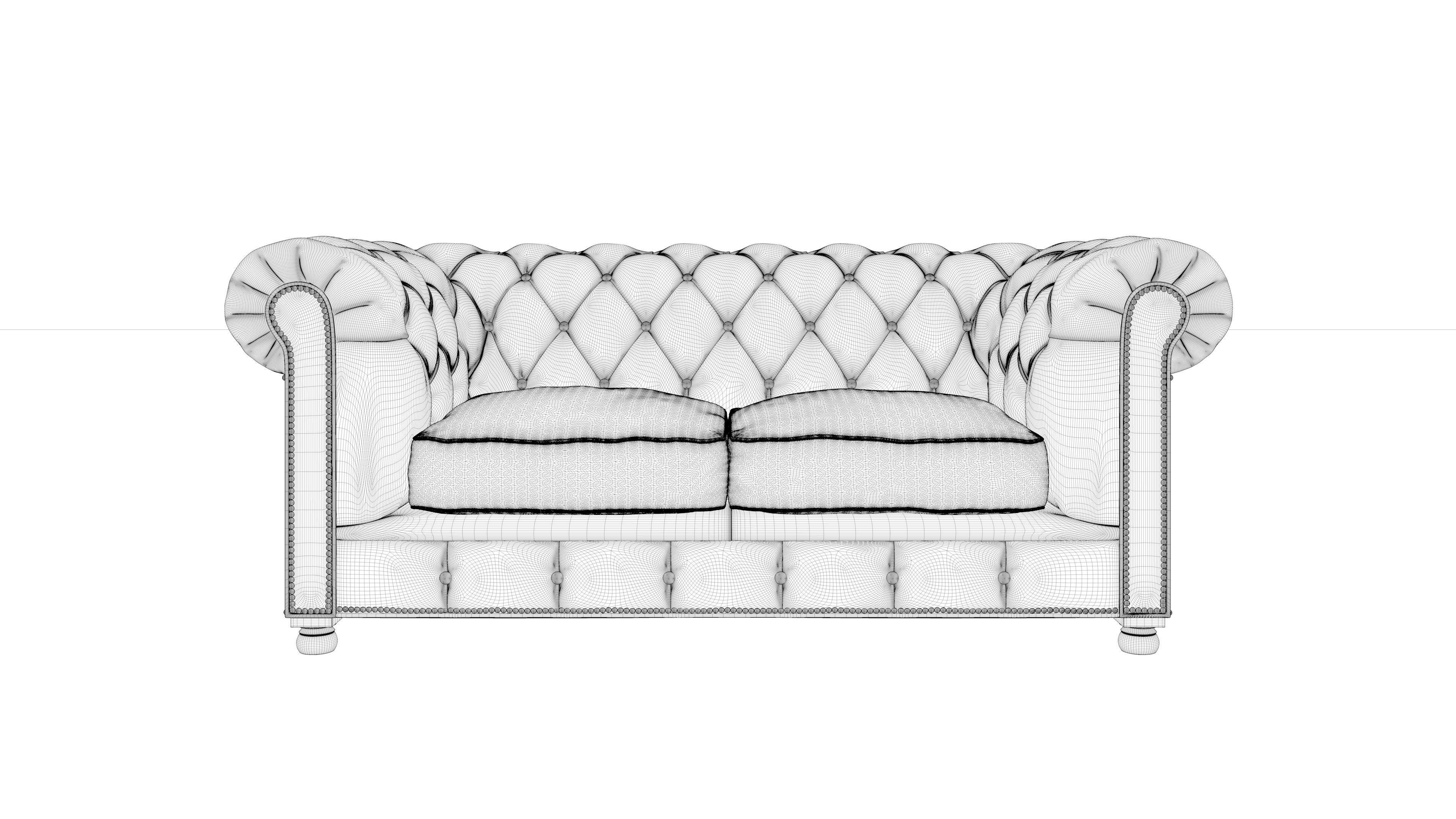 Sofa Chesterfield 3D model_7