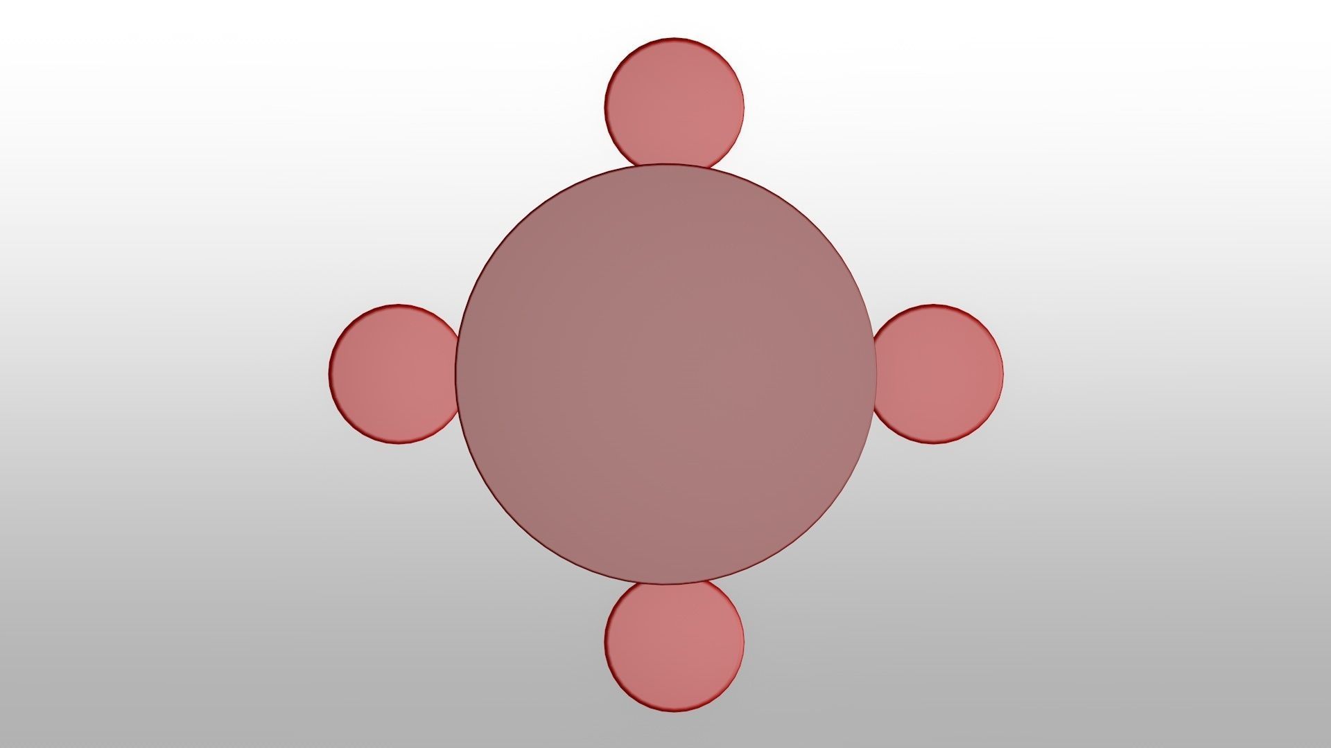 A Dining set table and stools Low-poly 3D model_4