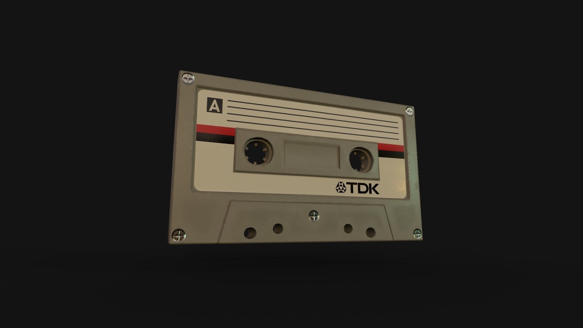 Cassette retro TDK Low-poly 3D model_4