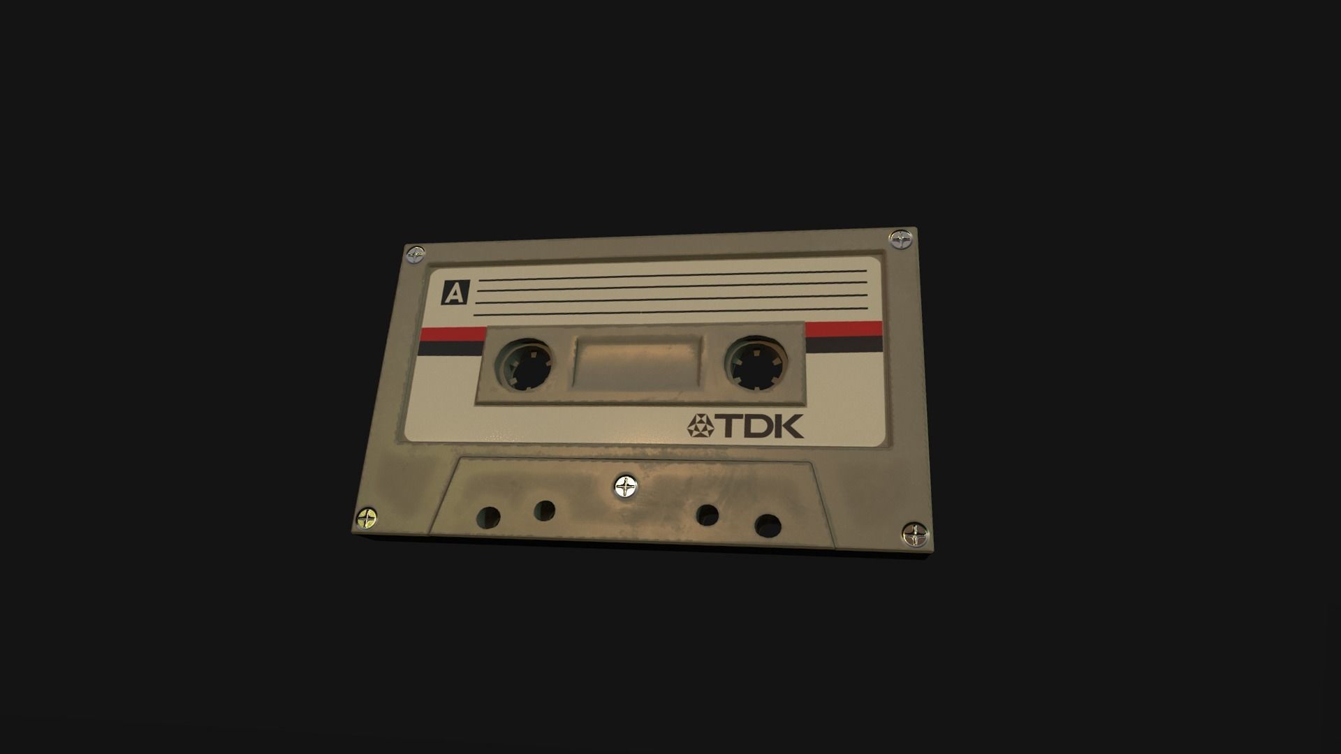 Cassette retro TDK Low-poly 3D model_1