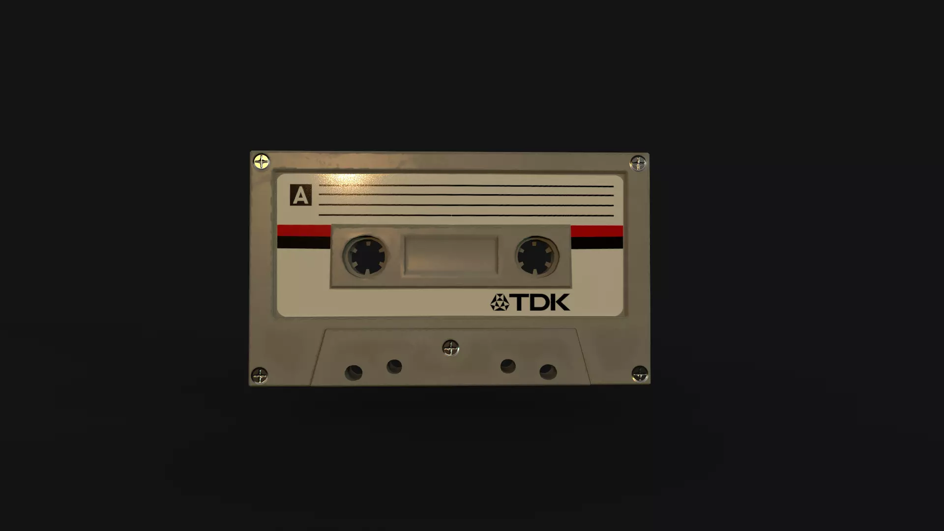 Cassette retro TDK Low-poly 3D model_0