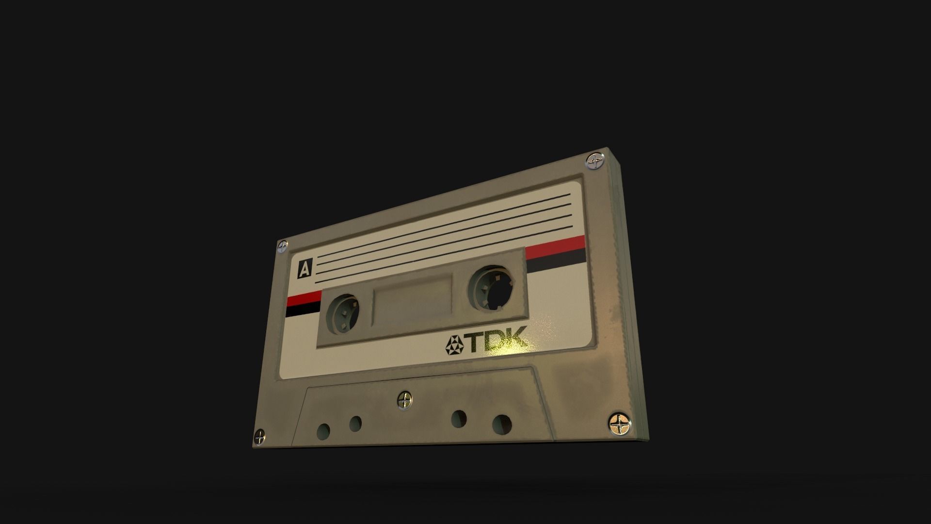 Cassette retro TDK Low-poly 3D model_2