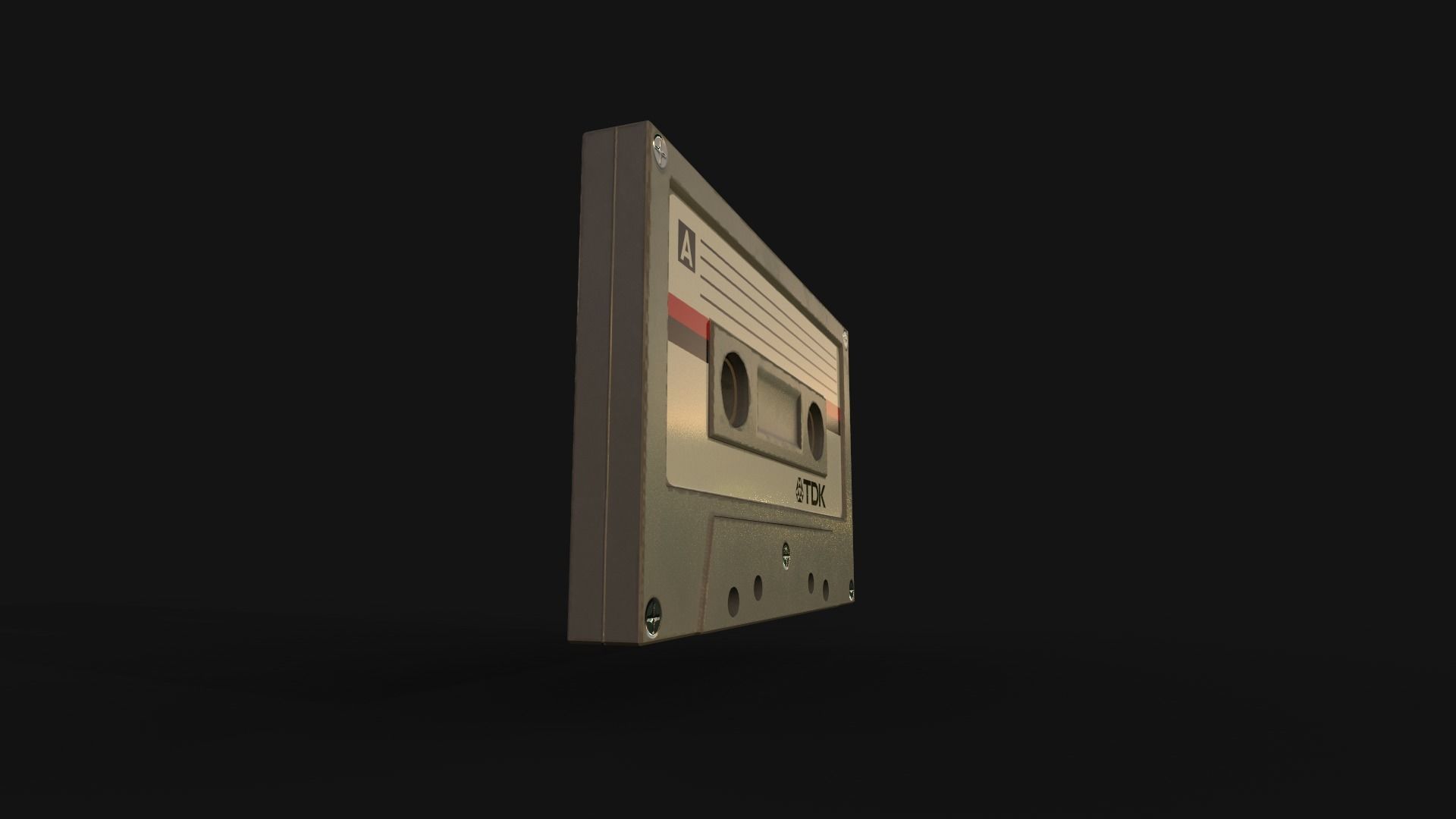 Cassette retro TDK Low-poly 3D model_3