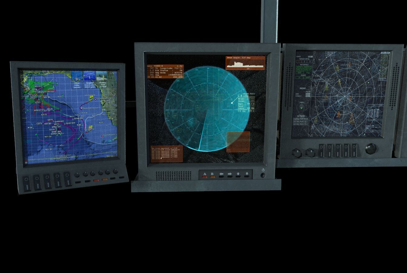 controlpanel04 card table Low-poly 3D model_4