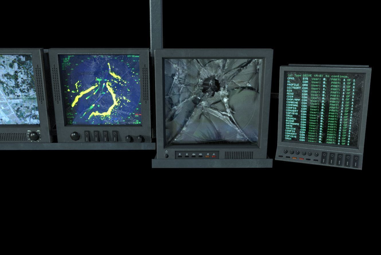 controlpanel04 card table Low-poly 3D model_3