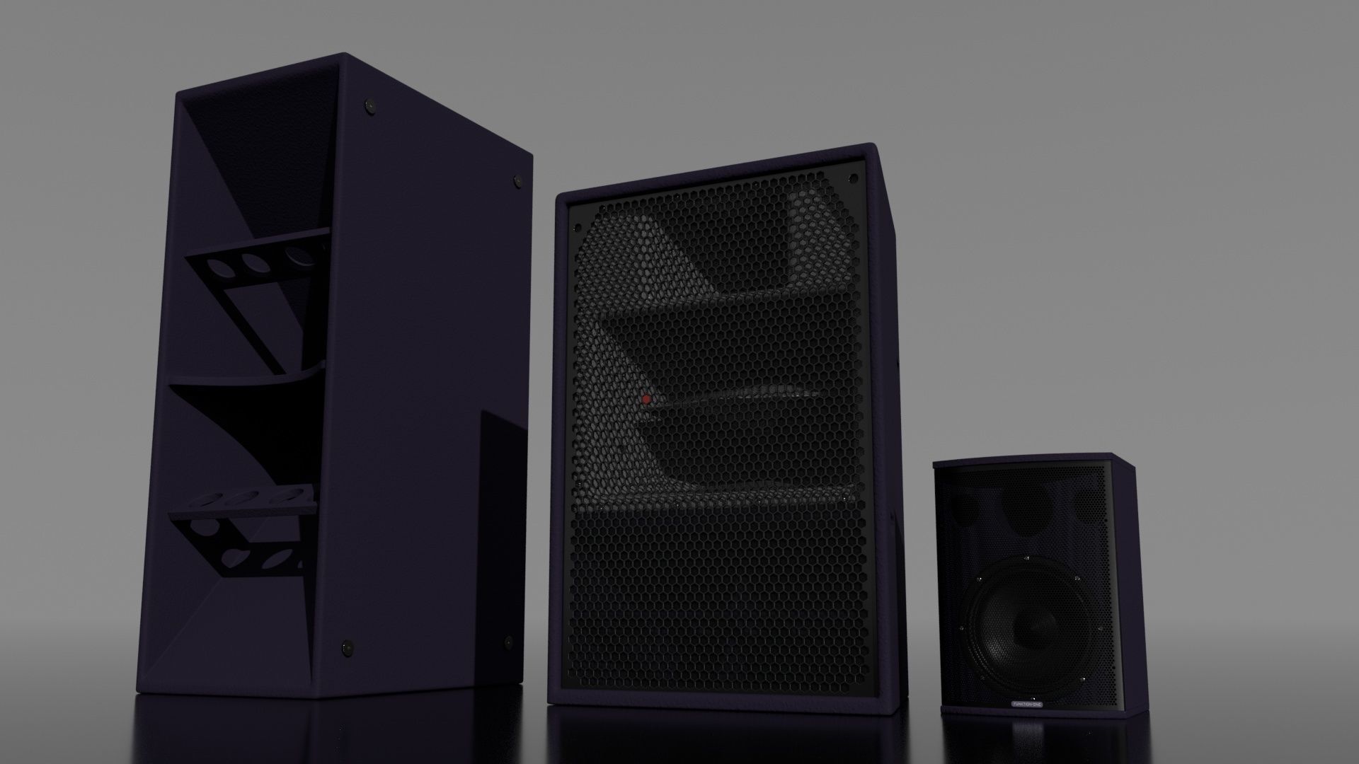 Speakers speaker tower with lights 3D model_1