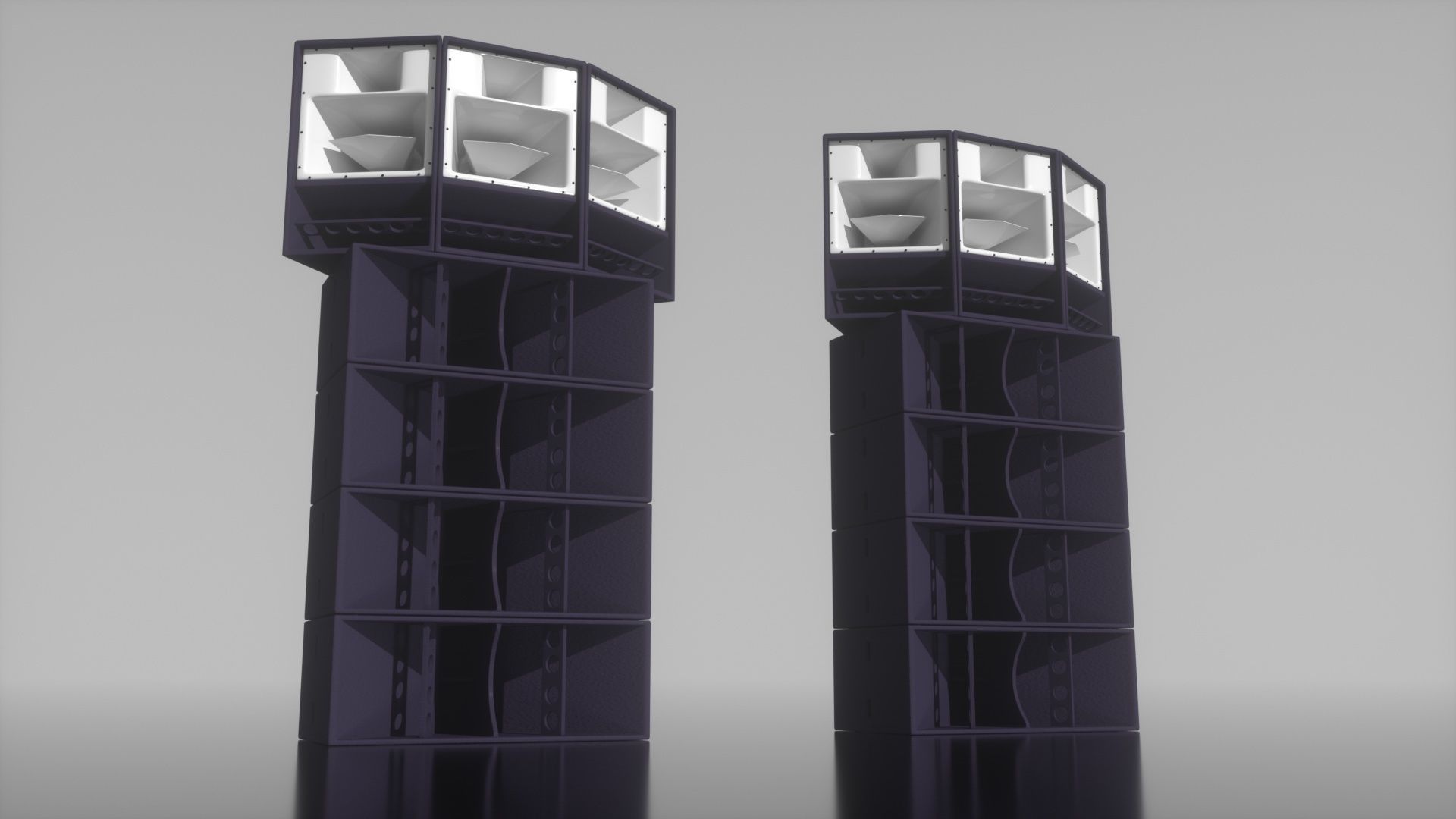 Speakers speaker tower with lights 3D model_9