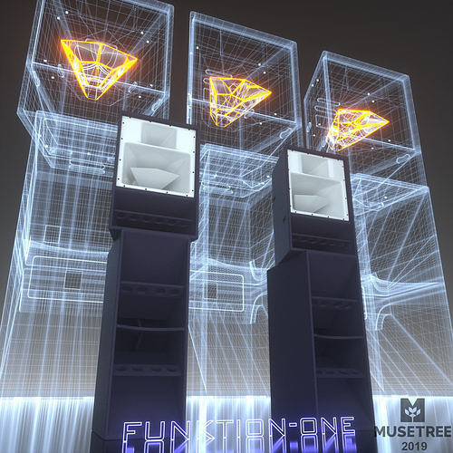 Speakers speaker tower with lights 3D model