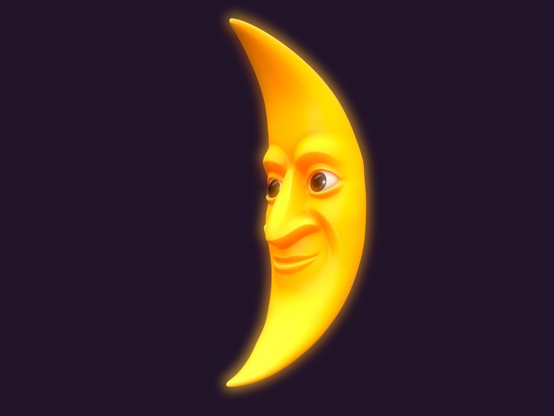 Cartoon Moon 3D model_9