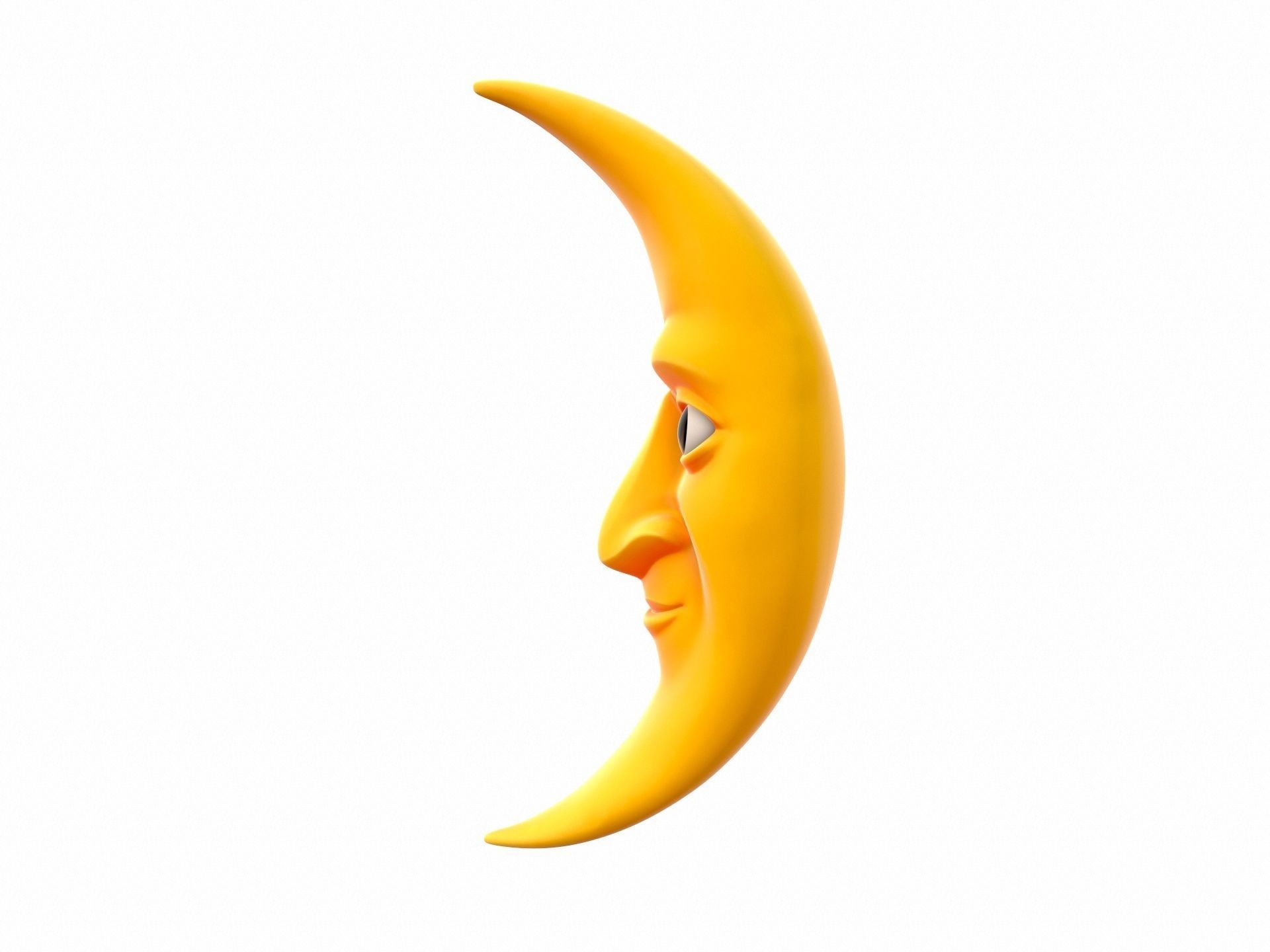 Cartoon Moon 3D model_1
