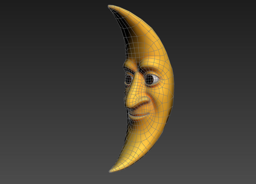 Cartoon Moon 3D model_26