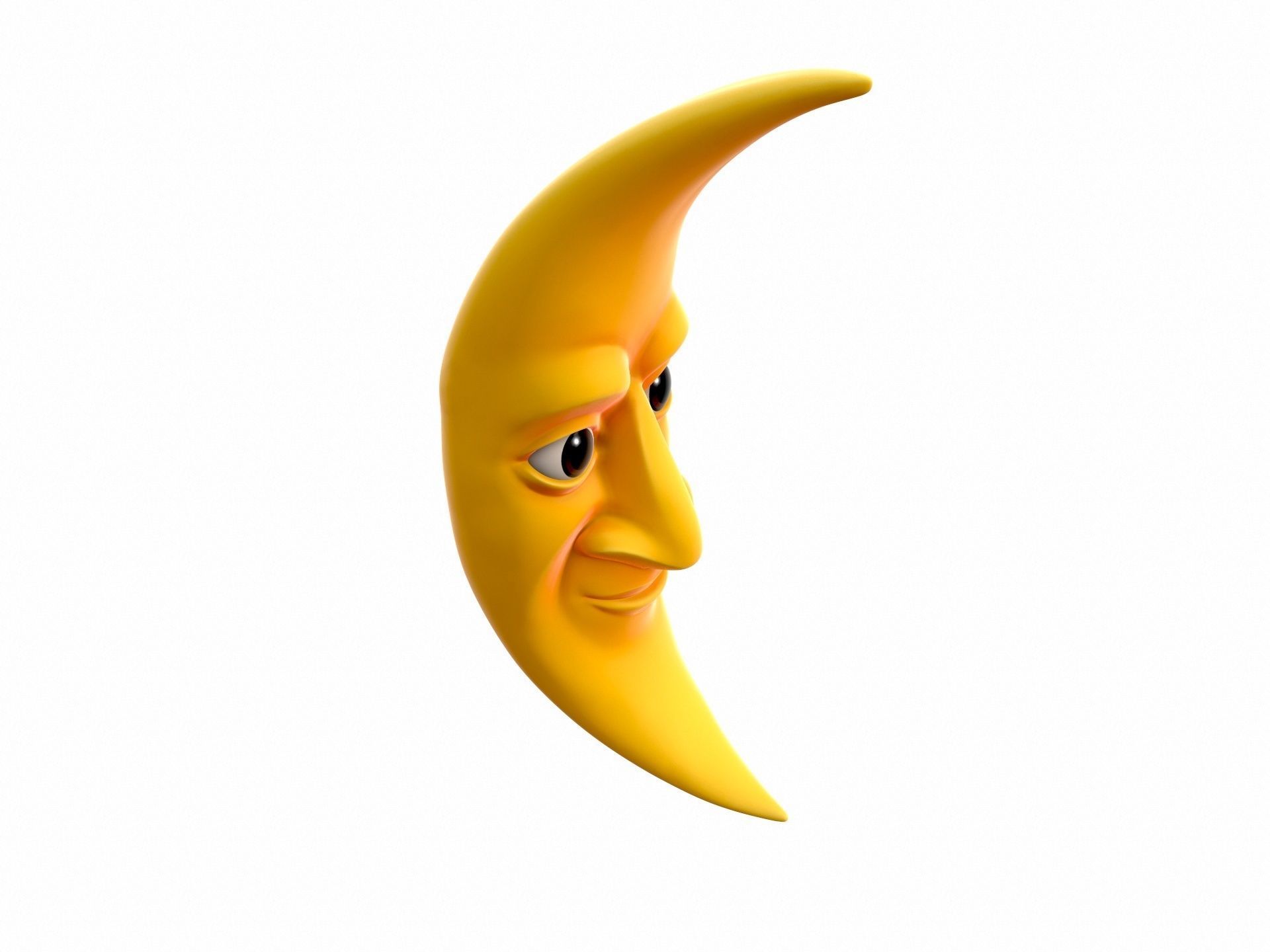 Cartoon Moon 3D model_4
