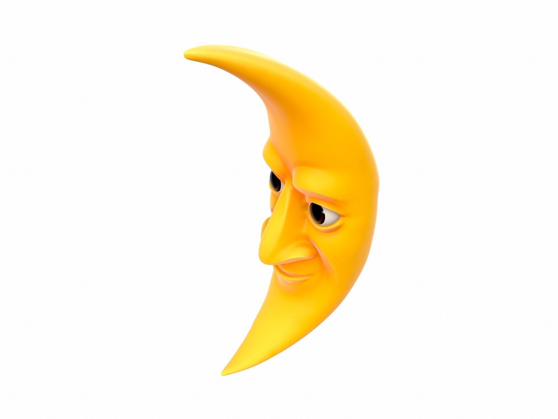 Cartoon Moon 3D model_3