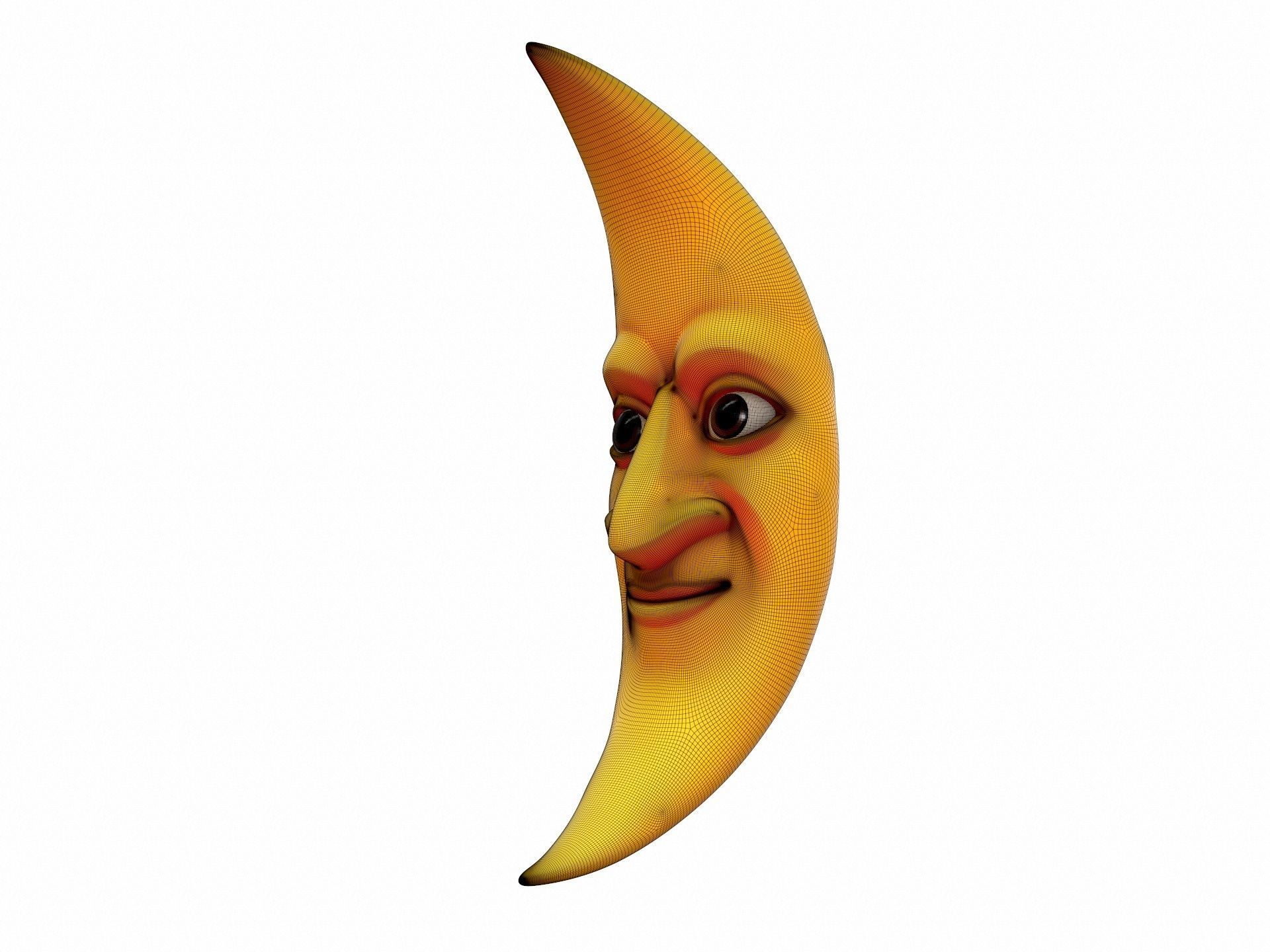 Cartoon Moon 3D model_11