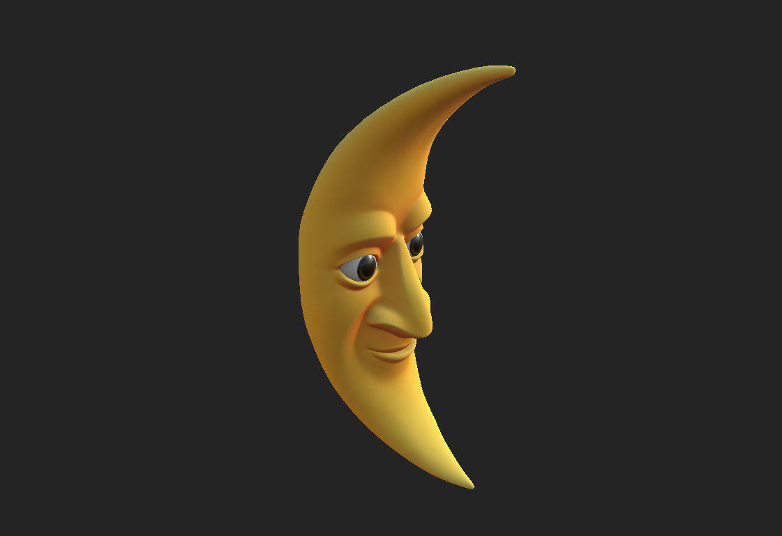 Cartoon Moon 3D model_17
