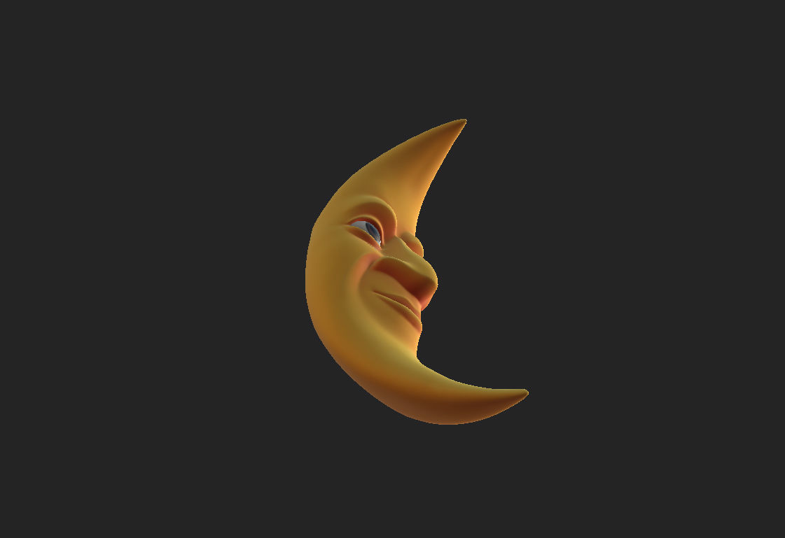 Cartoon Moon 3D model_18