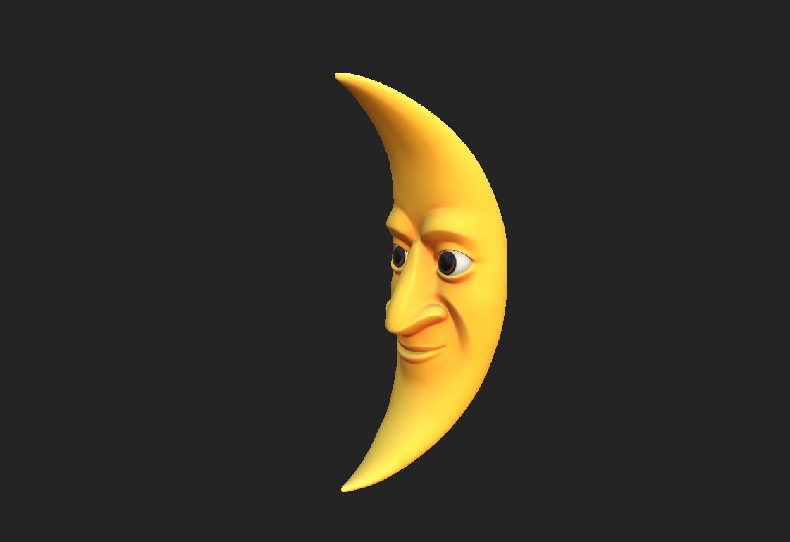 Cartoon Moon 3D model_12
