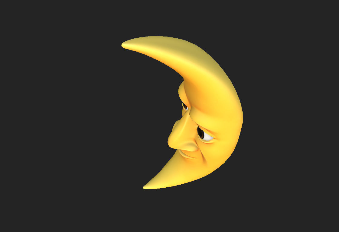 Cartoon Moon 3D model_22