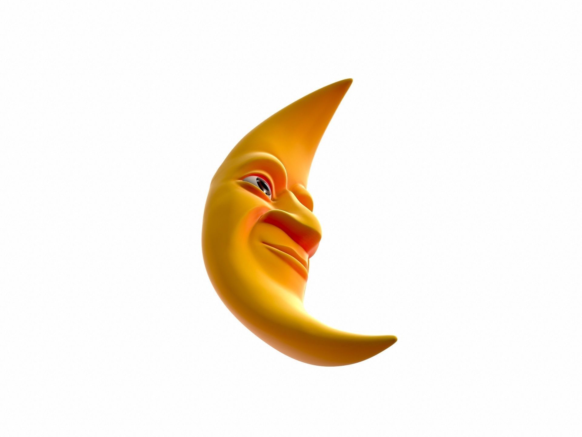 Cartoon Moon 3D model_5