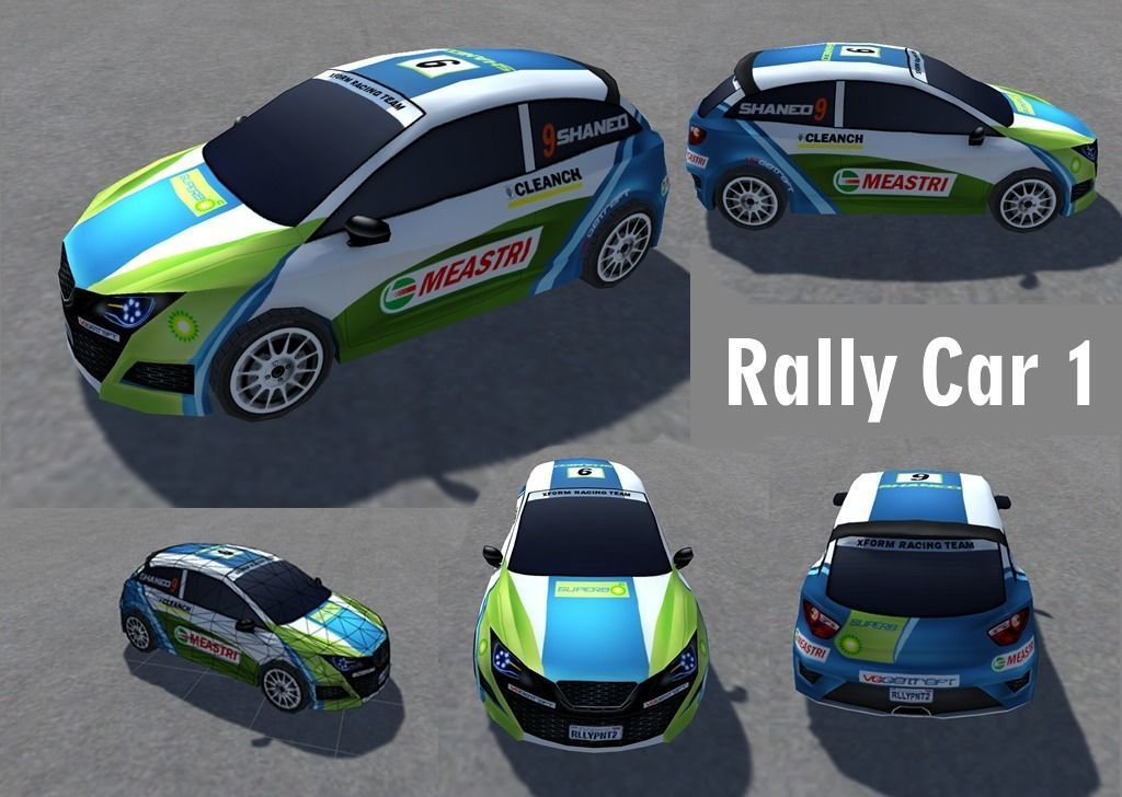Rally Sports Racing Cars low-poly 3d models Low-poly 3D model_1