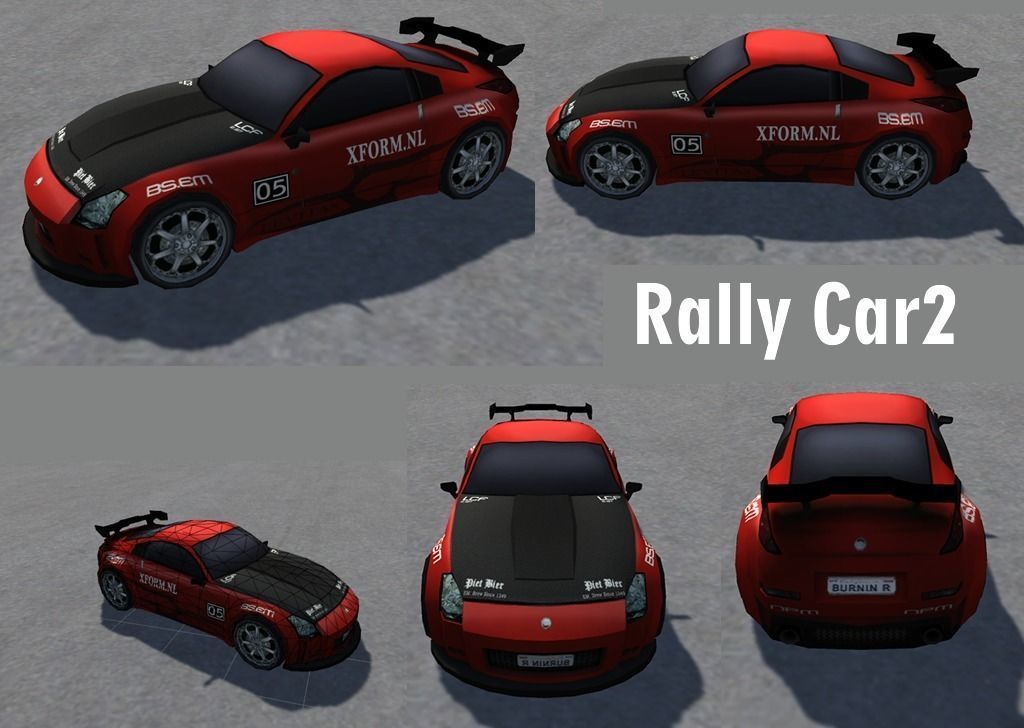Rally Sports Racing Cars low-poly 3d models Low-poly 3D model_2