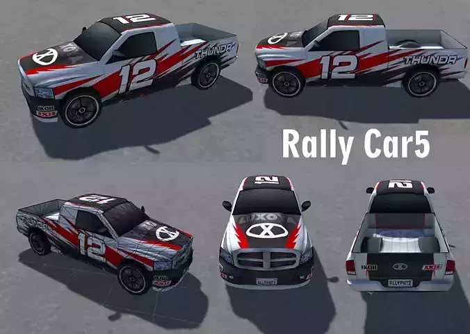 Rally Sports Racing Cars low-poly 3d models Low-poly 3D model
