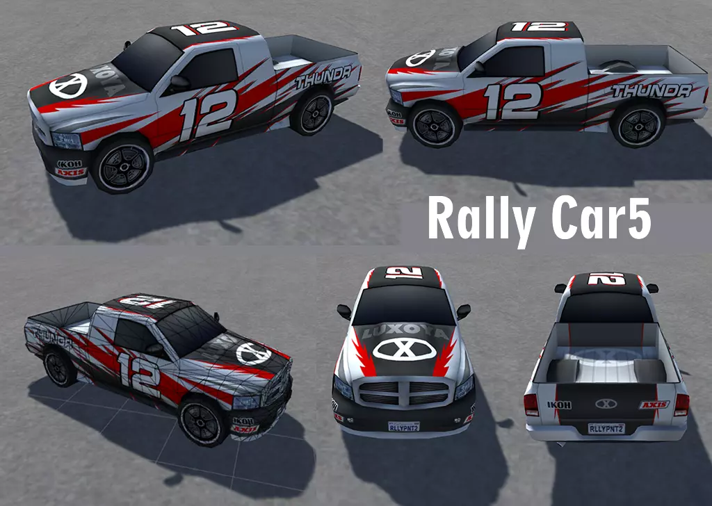 Rally Sports Racing Cars low-poly 3d models Low-poly 3D model_0